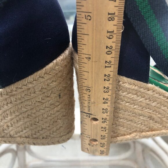 Lauren Ralph Lauren Espadrille Wedge Sandals Sz 8.5B Elastic Upper Preppy NOTE - Picture 15 of 16